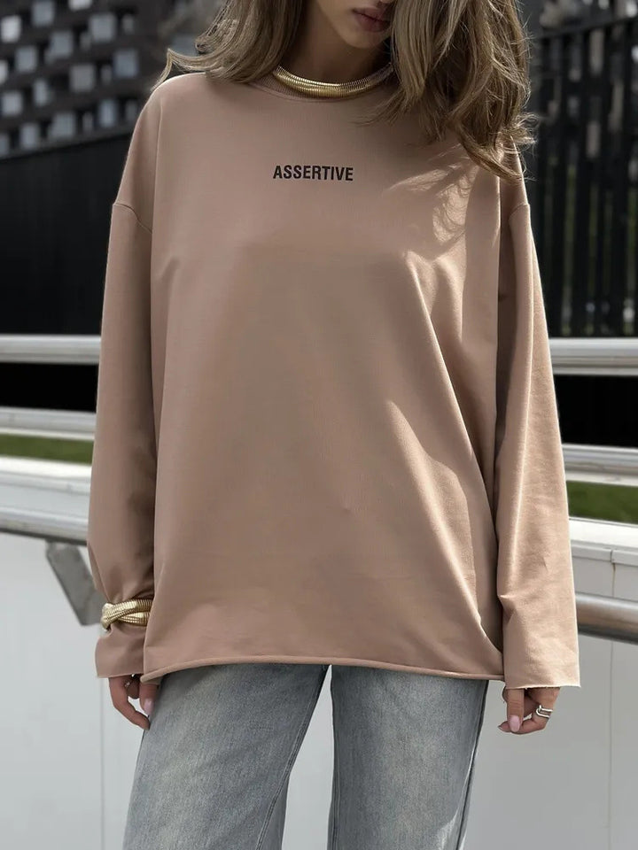 Women's oversized cotton sweatshirt with statement print Mune Fashion
