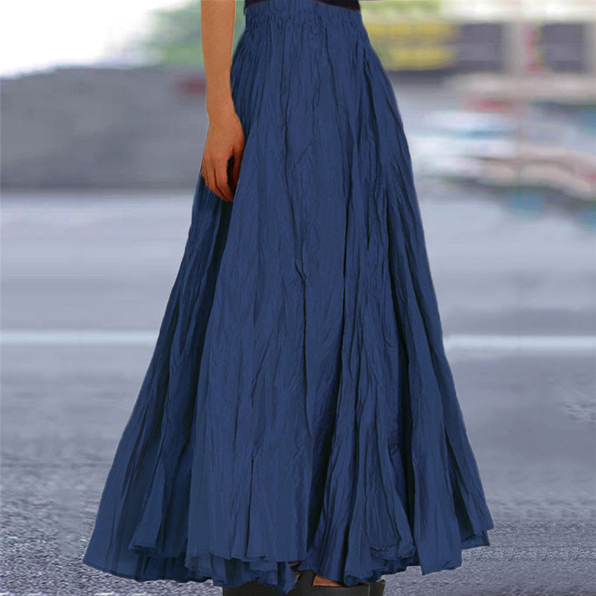 Ladies nan further maxi skirt with wrinkled look and elastic waistband Mune Fashion
