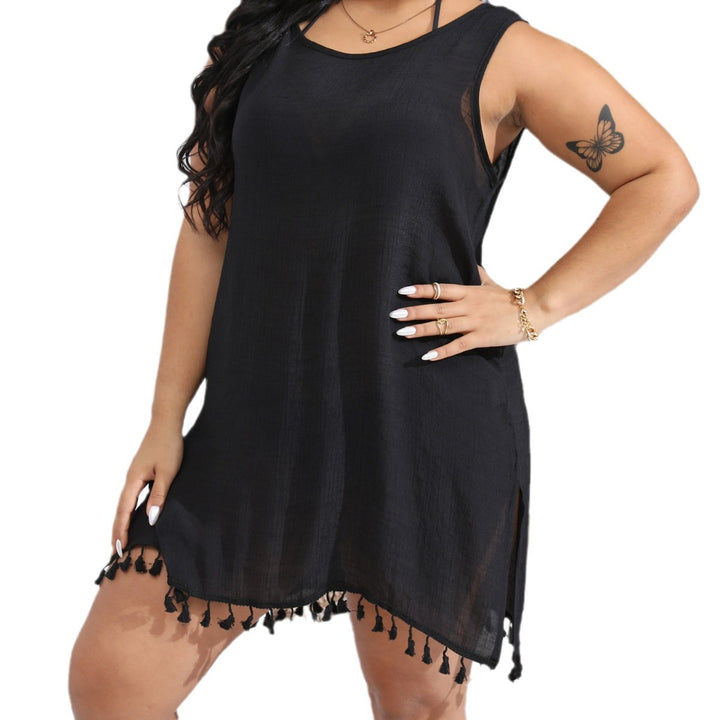 Women's airy beach dress with fringed details Mune Fashion