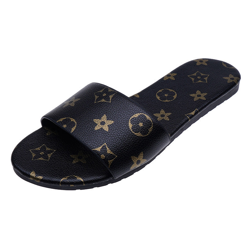 Women’s comfort sandals with padded footbed and all-over floral print Mune Fashion