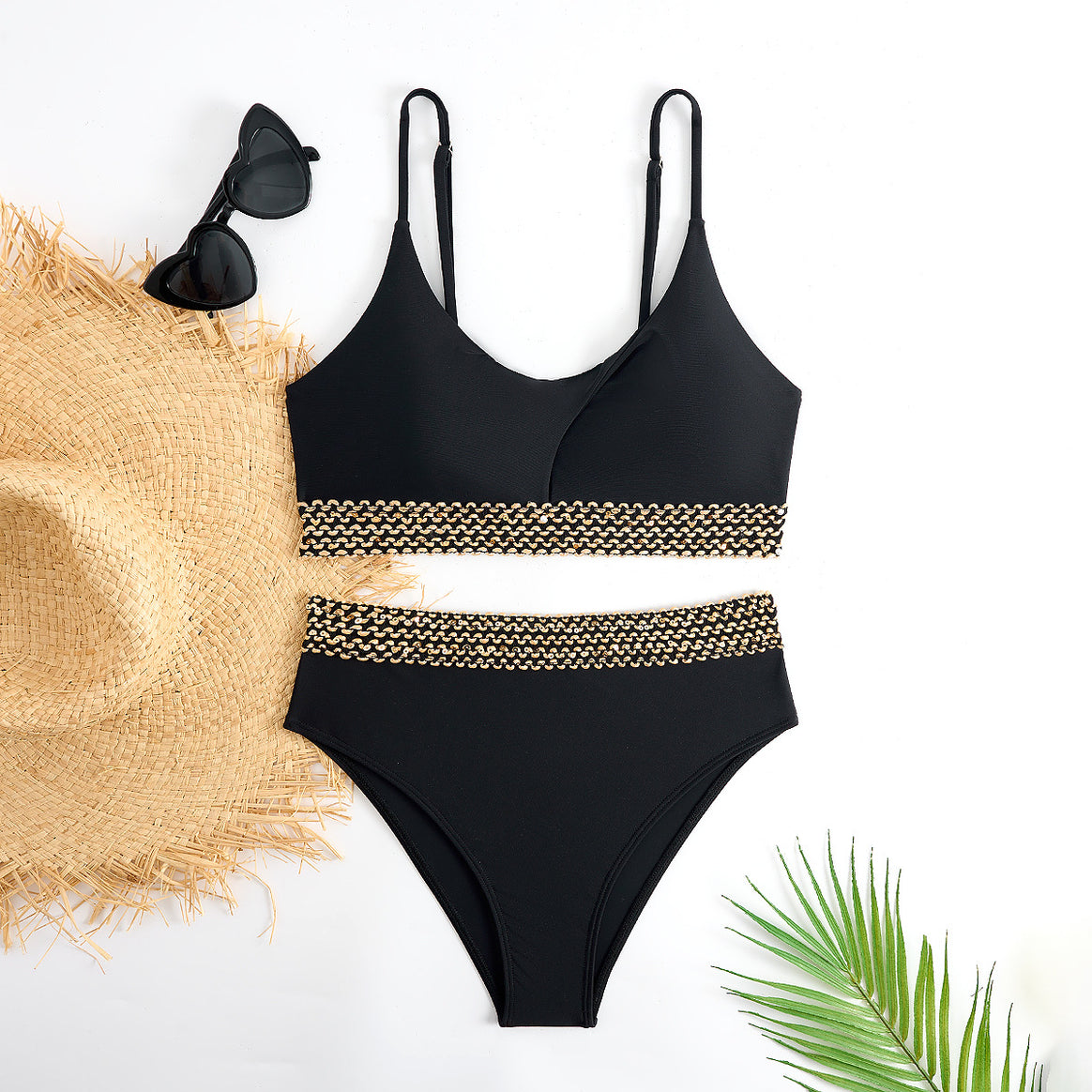 Women's high-waisted bikini set with decorative knot detail Mune Fashion