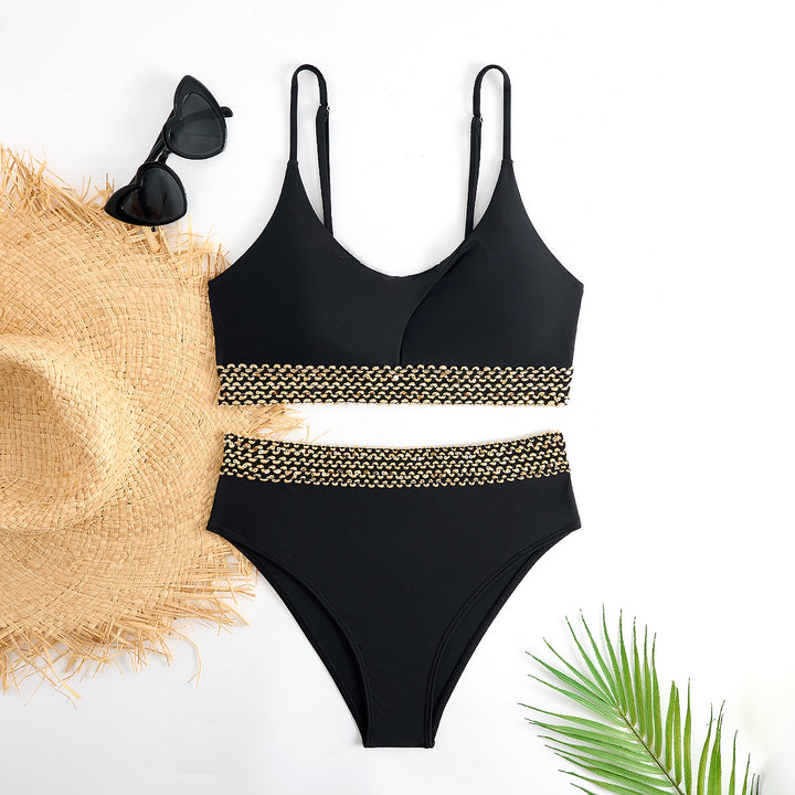 Women's high-waisted bikini set with decorative knot detail Mune Fashion
