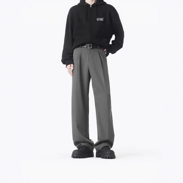 Women Elegant and Comfortable Wide-Cut Fabric Trousers Mune Fashion