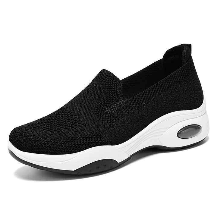 Women’s seamless knitted casual sneakers with breathable mesh upper and visible air cushion midsole Mune Fashion