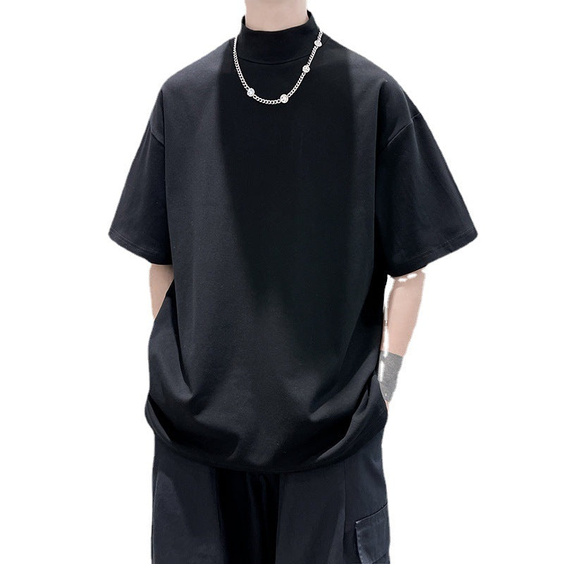 Men's oversized turtleneck T-shirt with half-length sleeves and casual boxy fit Mune Fashion