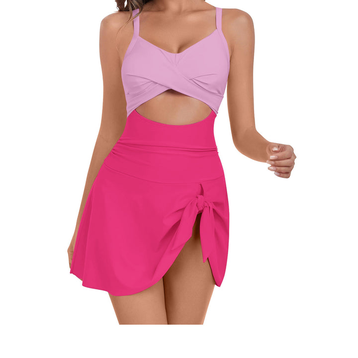Women's swimsuit with trendy wrap skirt and cut-out Mune Fashion