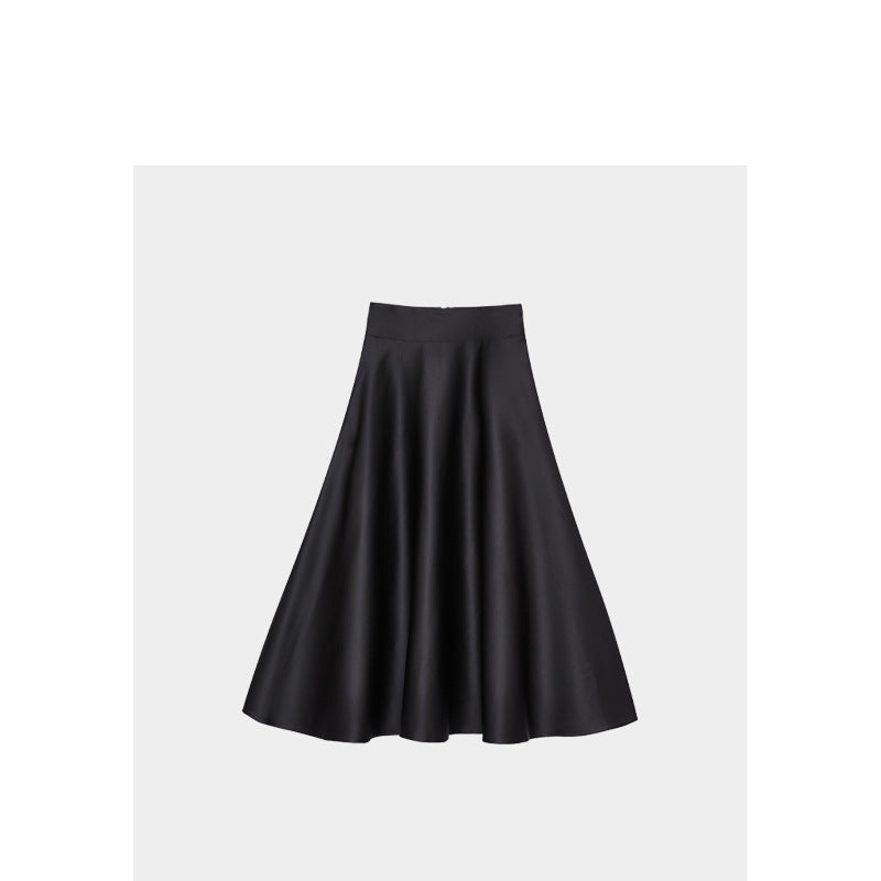 Women Elegant and Flowing Midi Skirt Mune Fashion