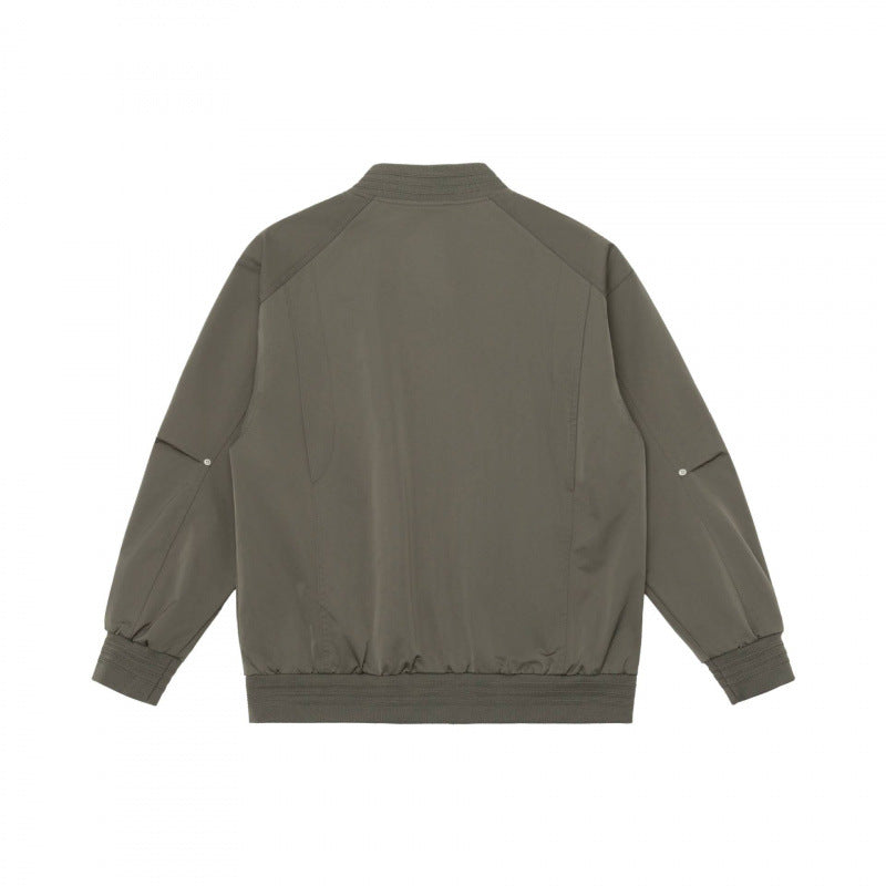 Unisex Lightweight Boxy Bomber Jacket with Raglan Sleeves and Ribbed Cuffs Mune Fashion