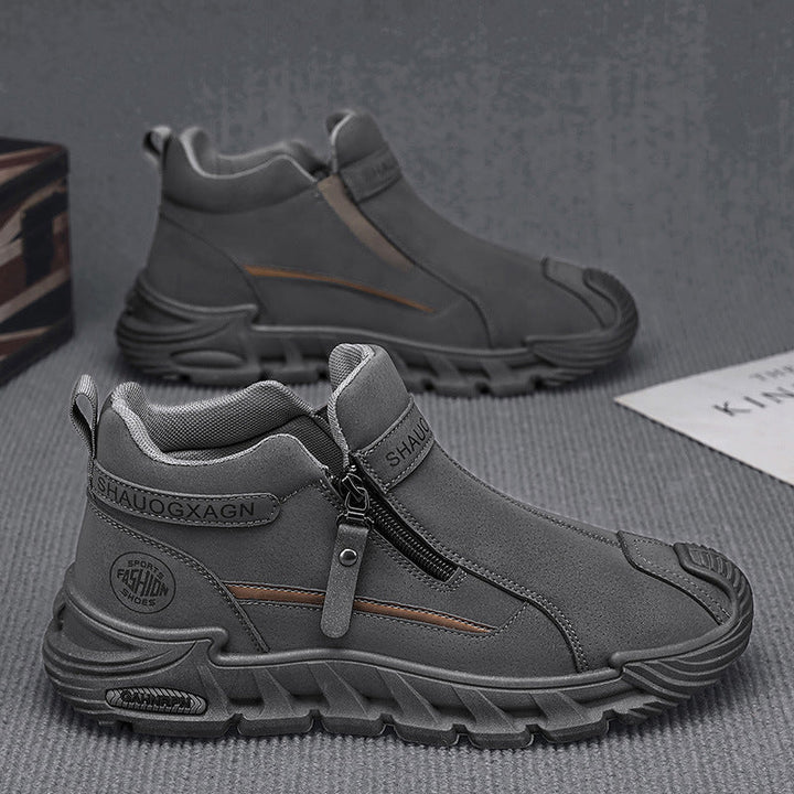 Women's Fashion High-Top Sneakers with Side Zipper and Cushioning Sole Mune Fashion
