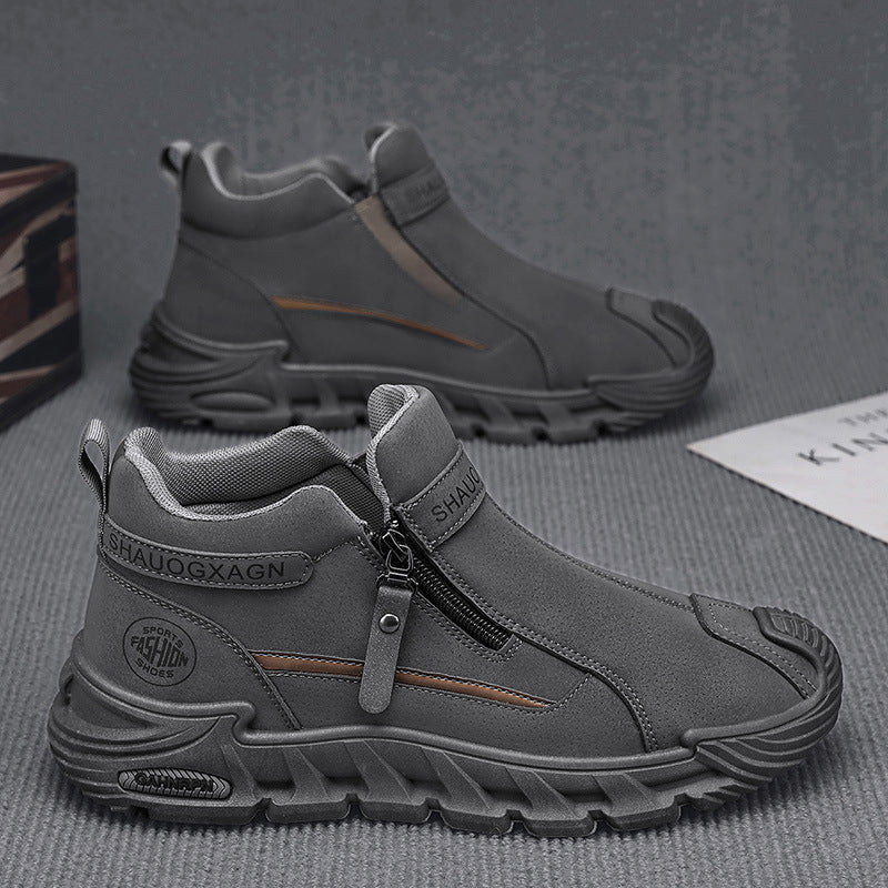 Ladies sporty high-top sneakers with unique zipper and cushioning sole Mune Fashion