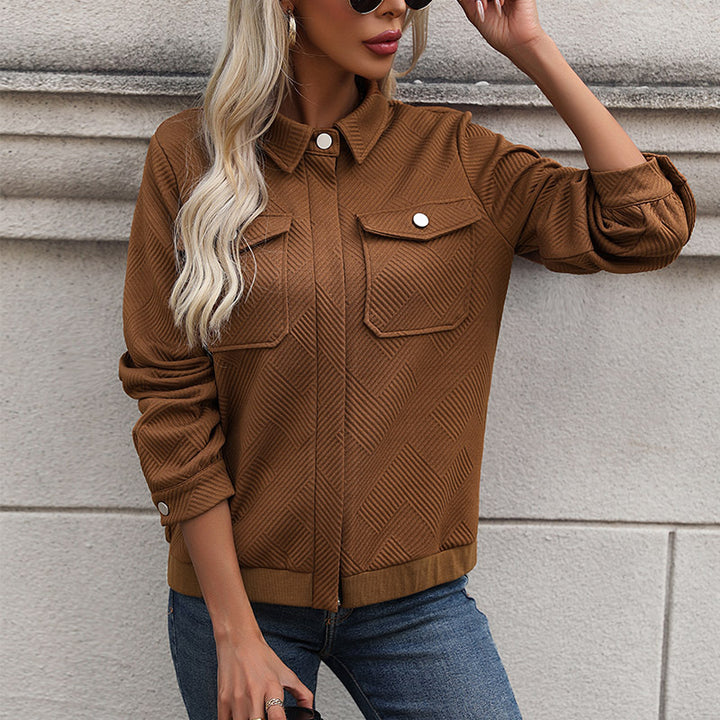 Women’s fashionable overshirt jacket with textured pattern Mune Fashion