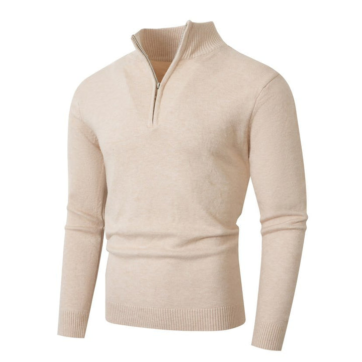 Men's sweater with half zipper and fine merino mix Mune Fashion