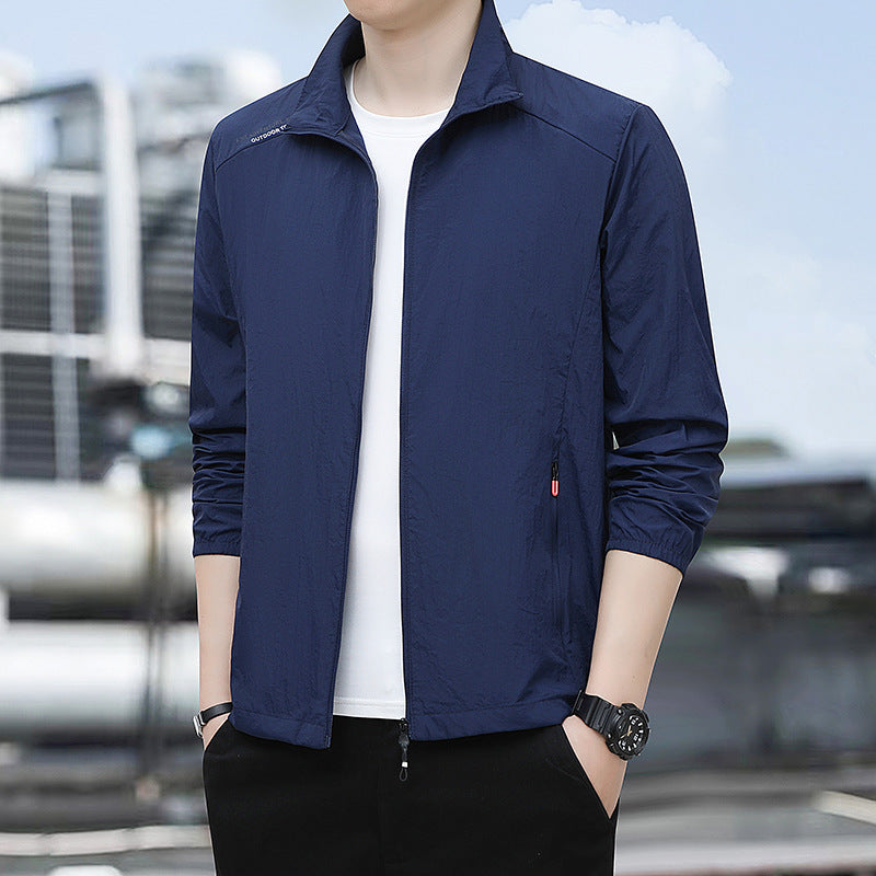 Men's Lightweight Outdoor Jacket with Adjustable Collar Mune Fashion