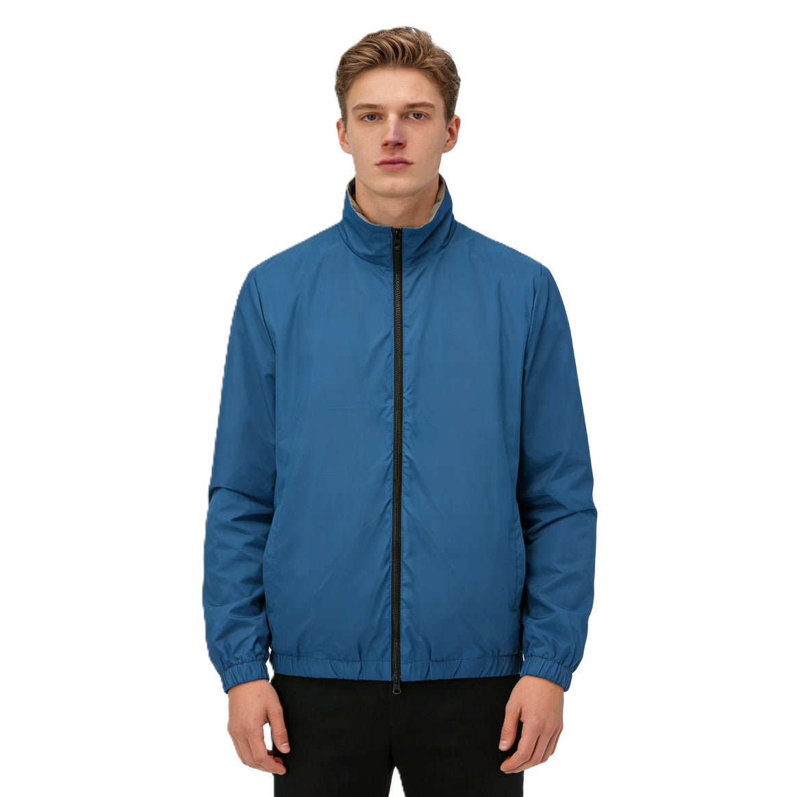 Men's Lightweight Bomber Jacket with Reversible Option and Two-Way Zipper Mune Fashion