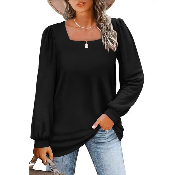 Women's Casual Top with Square Neckline Mune Fashion