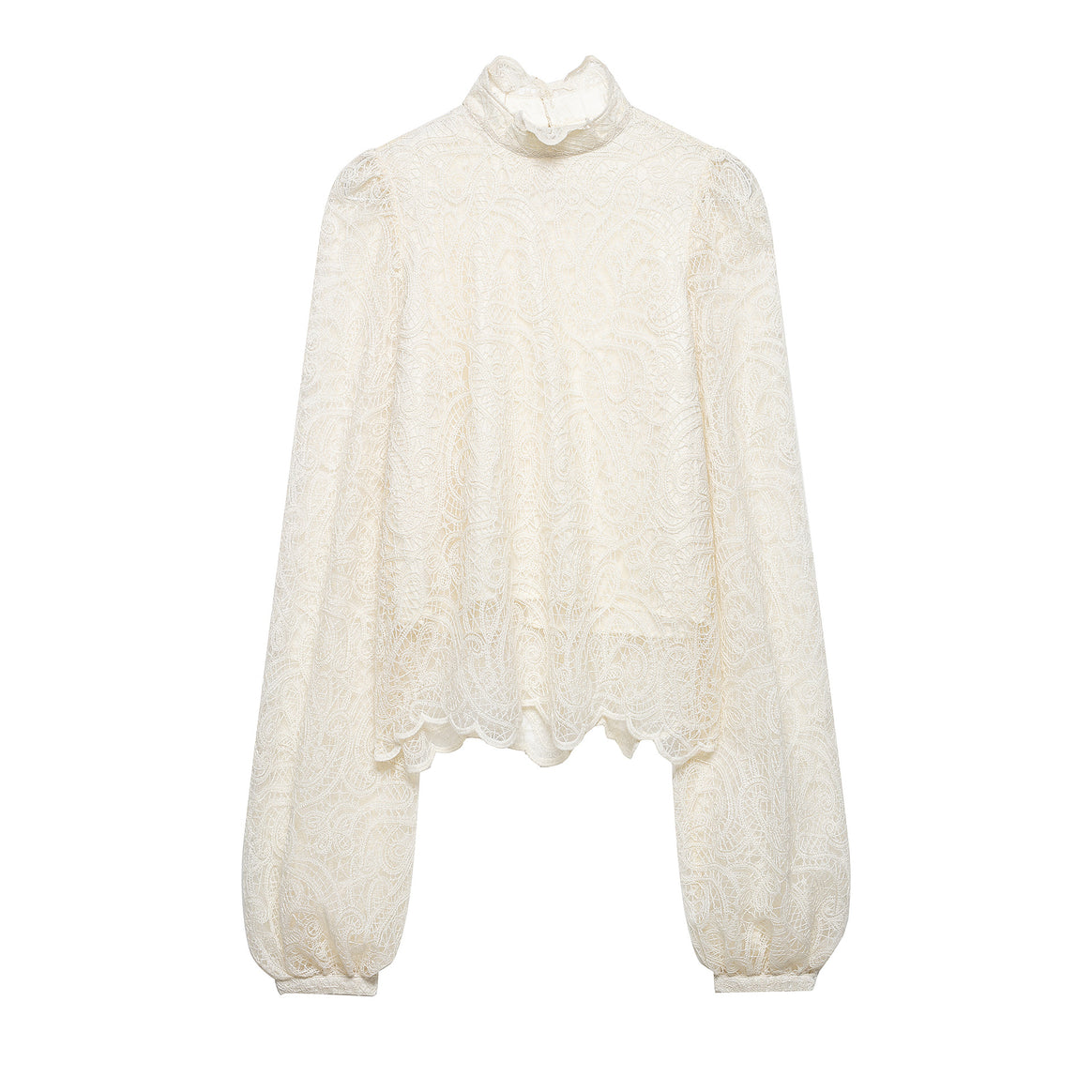 Women's Elegant Lace Mini Dress with Stand Collar and Wide Bell Sleeves Mune Fashion