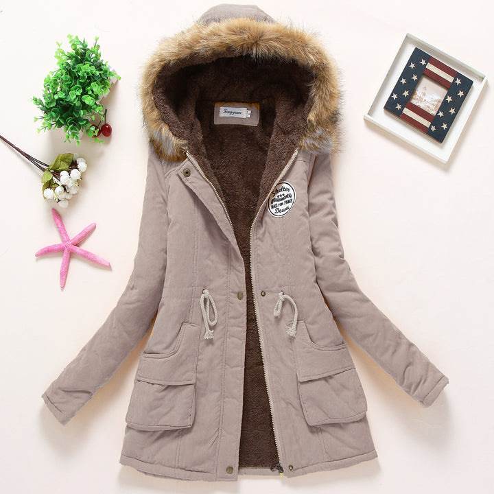 Women's high-warming winter parka with teddy lining, drawstring and faux fur trim Mune Fashion