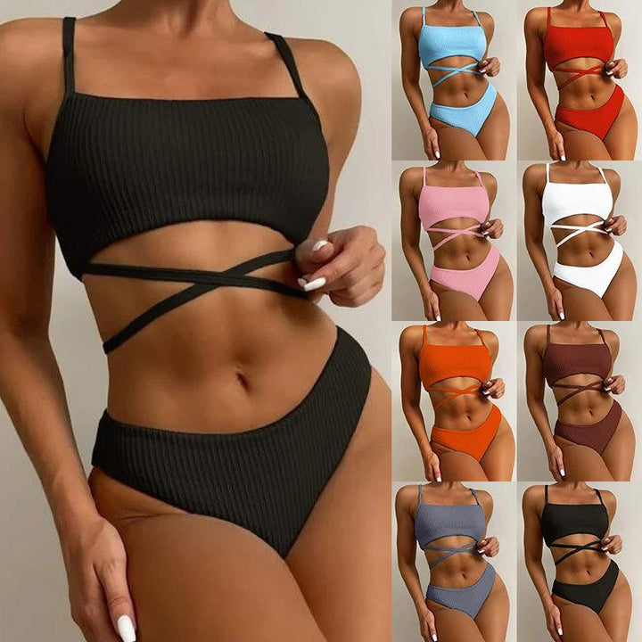 Women's Two-Piece Bikini Set with Elaborate Cut Mune Fashion