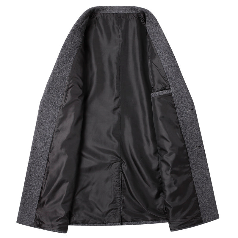 Men Tailored Wool Blend Coat with Notch Lapel and Two-Button Closure Mune Fashion