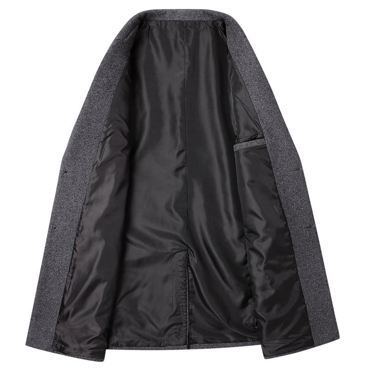 Men Tailored Wool Blend Coat with Notch Lapel and Two-Button Closure Mune Fashion