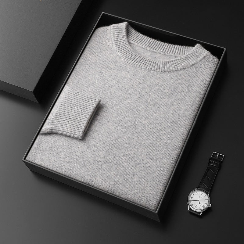 Men's Round Neck Pullover in Cashmere Look with Extra Soft Pile and Gift Box Mune Fashion