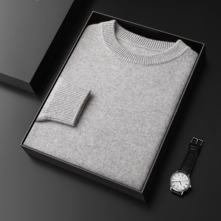 Men's Round Neck Pullover in Cashmere Look with Extra Soft Pile and Gift Box Mune Fashion