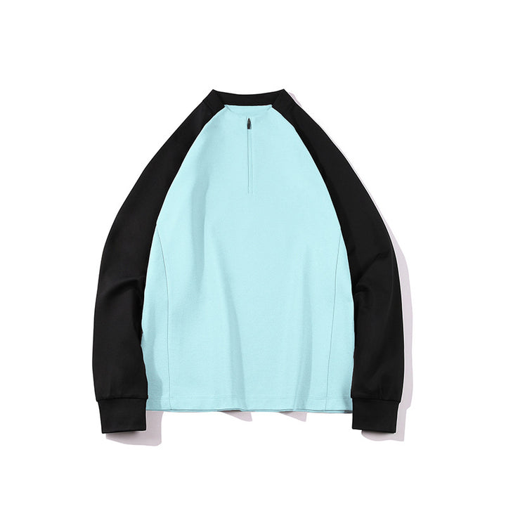 Herren Halbzip-Sweatshirt mit Raglanärmeln, Stehkragen und Kontrastärmeln Mune Fashion