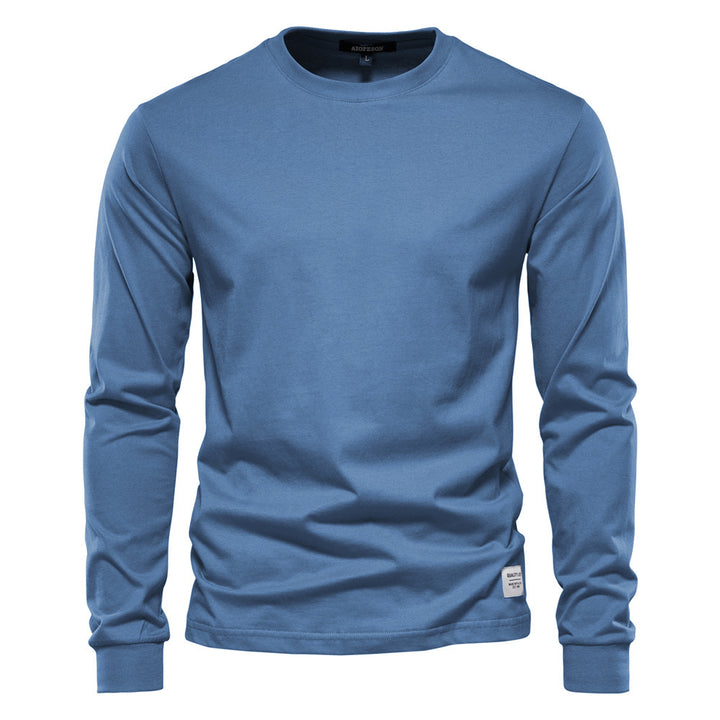 Men's classic long-sleeved cotton shirt with round neck and elastic cuffs Mune Fashion