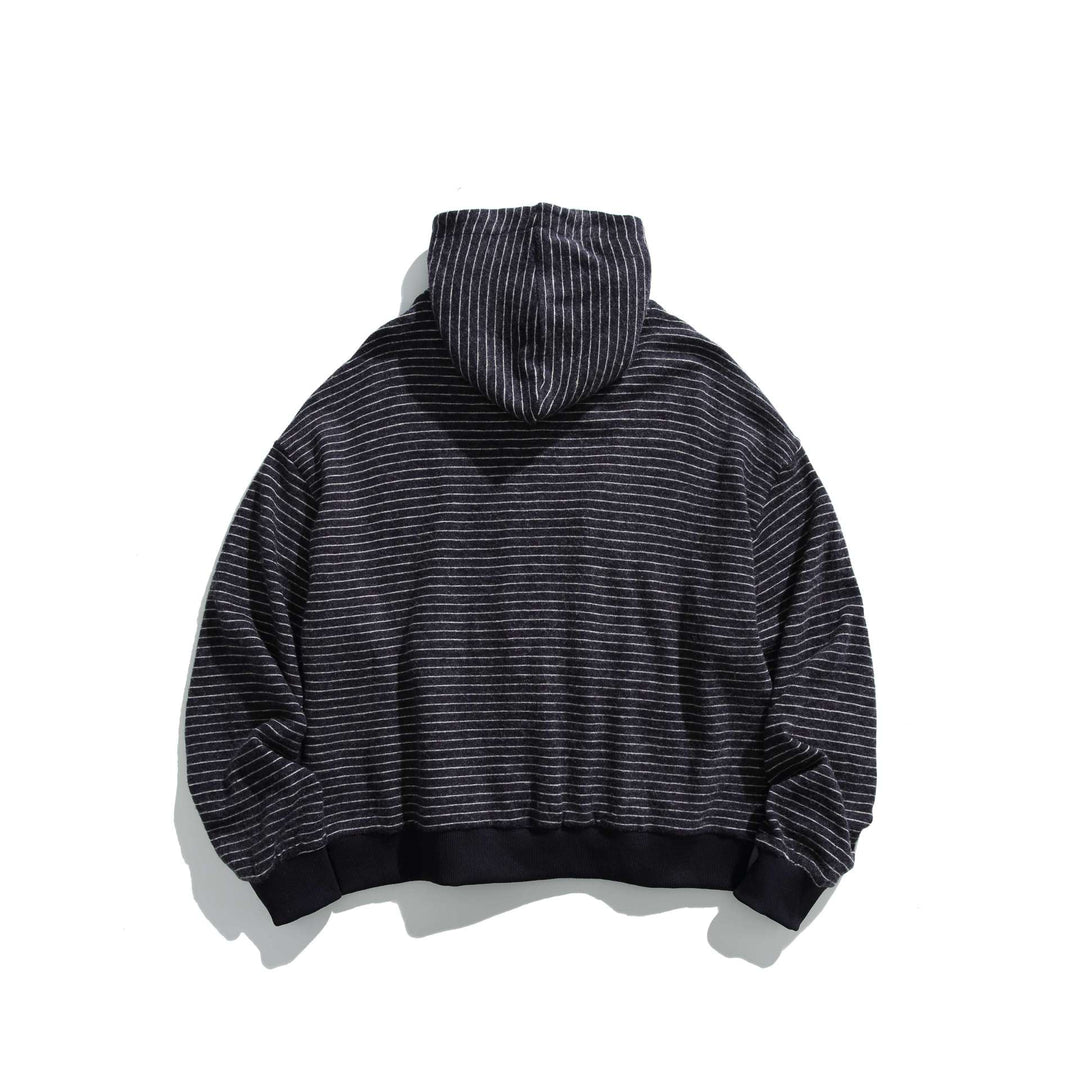 Unisex Striped Hoodie with Full Zip and Ribbed Cuffs Mune Fashion