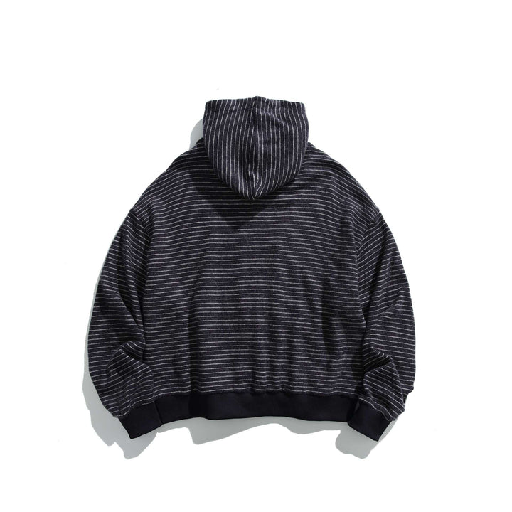 Unisex Striped Hoodie with Full Zip and Ribbed Cuffs Mune Fashion