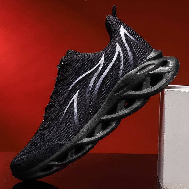 Men's futuristic wave sole sneakers with breathable knit upper Mune Fashion