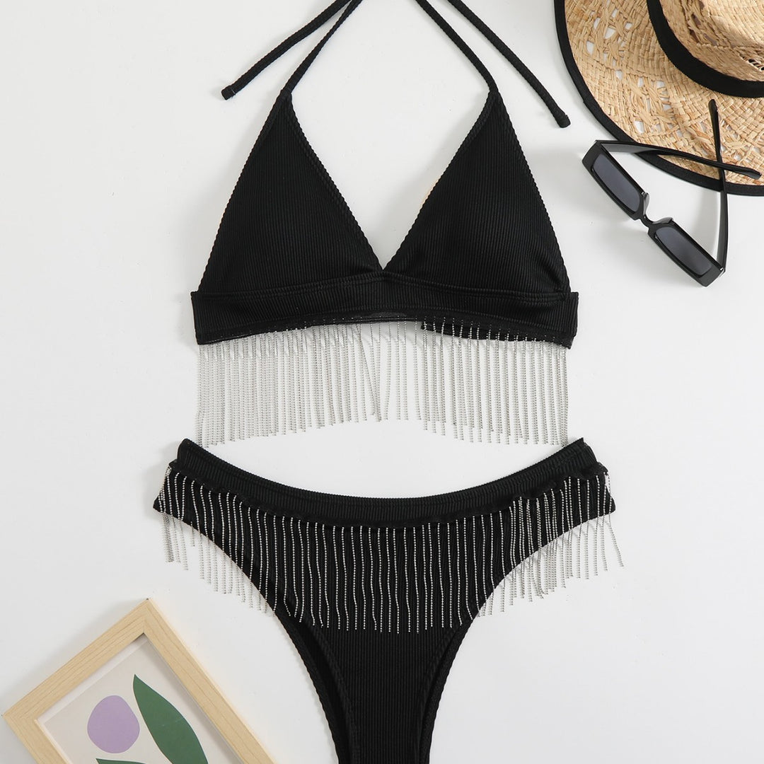 Women Triangle Bikini with Festive Fringe Design Mune Fashion