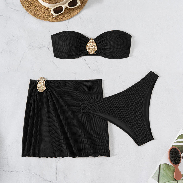 Ladies Bandeau Bikini Set with stylish pleat detail Mune Fashion