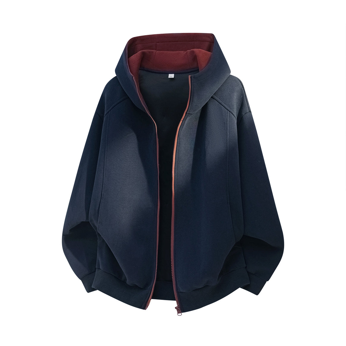Unisex Wide Hooded Jacket with Double-Layered Hood and Concealed Zipper Mune Fashion