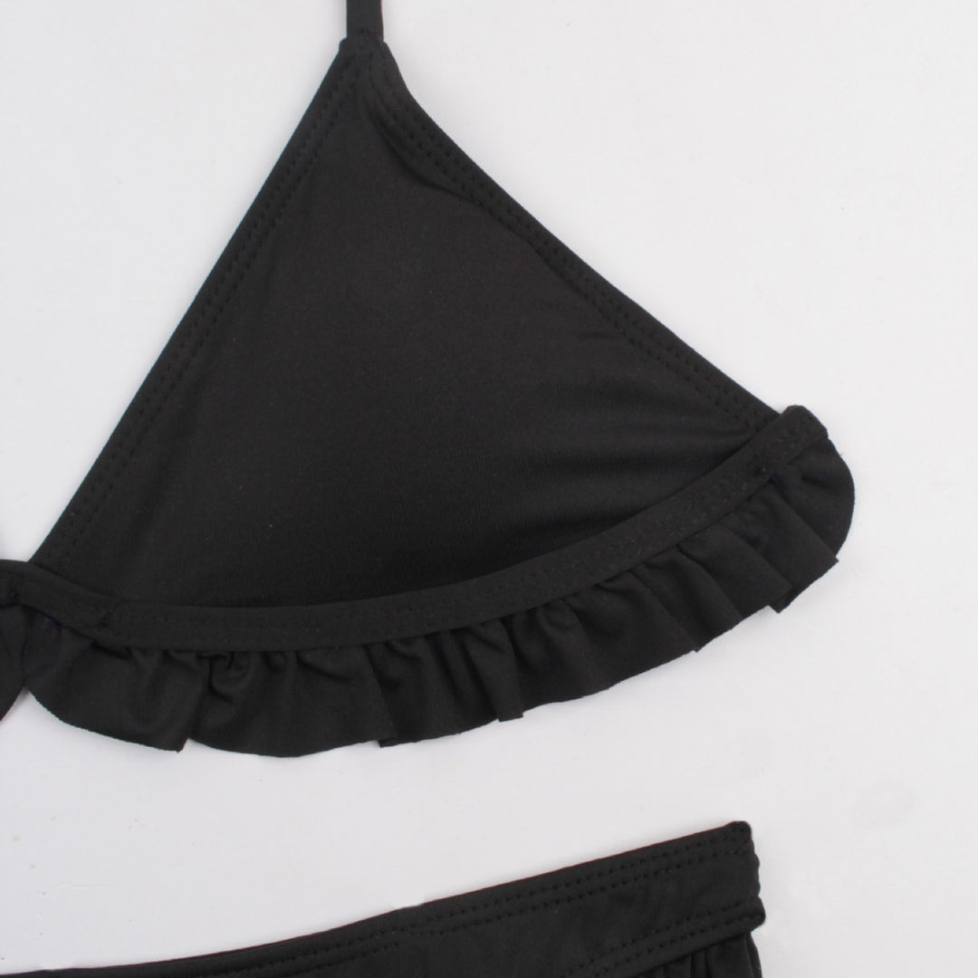Women's bikini set with playful ruffle details and triangular top Mune Fashion