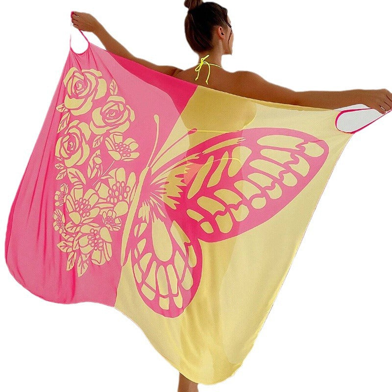 Damen Strandtuch mit elegantem Schmetterlingsdruck Echo Archiv