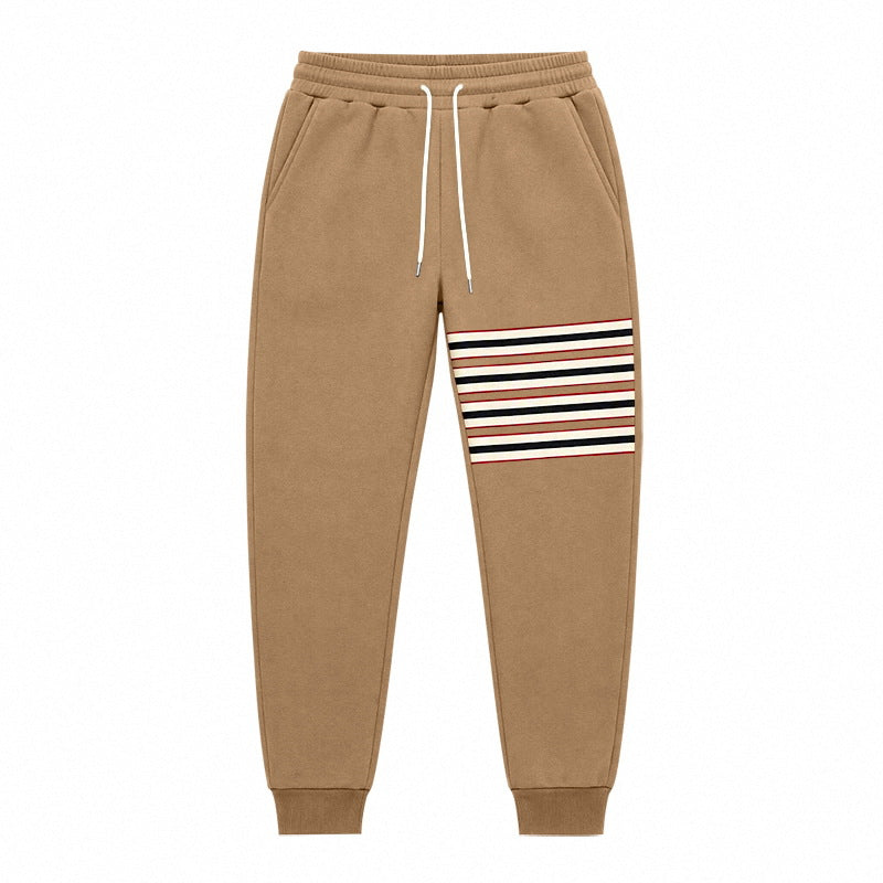Men's Sporty Jogging Pants with Side Stripe Panel and Drawstring Mune Fashion