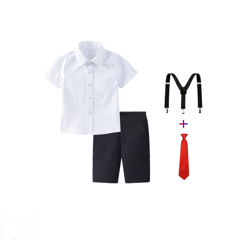 Women's festive shirt and shorts set with suspenders Mune Fashion