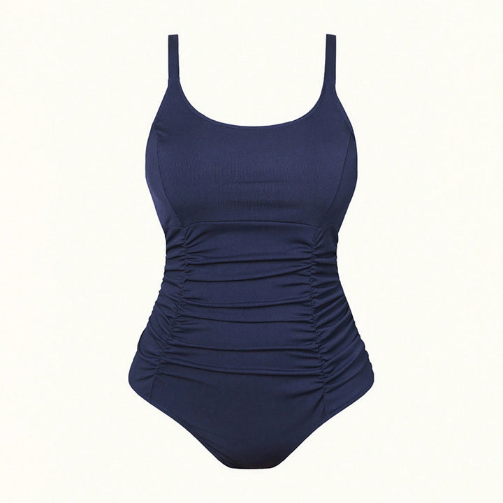 Women's High-Waisted One-Piece Swimsuit with Gathering Mune Fashion