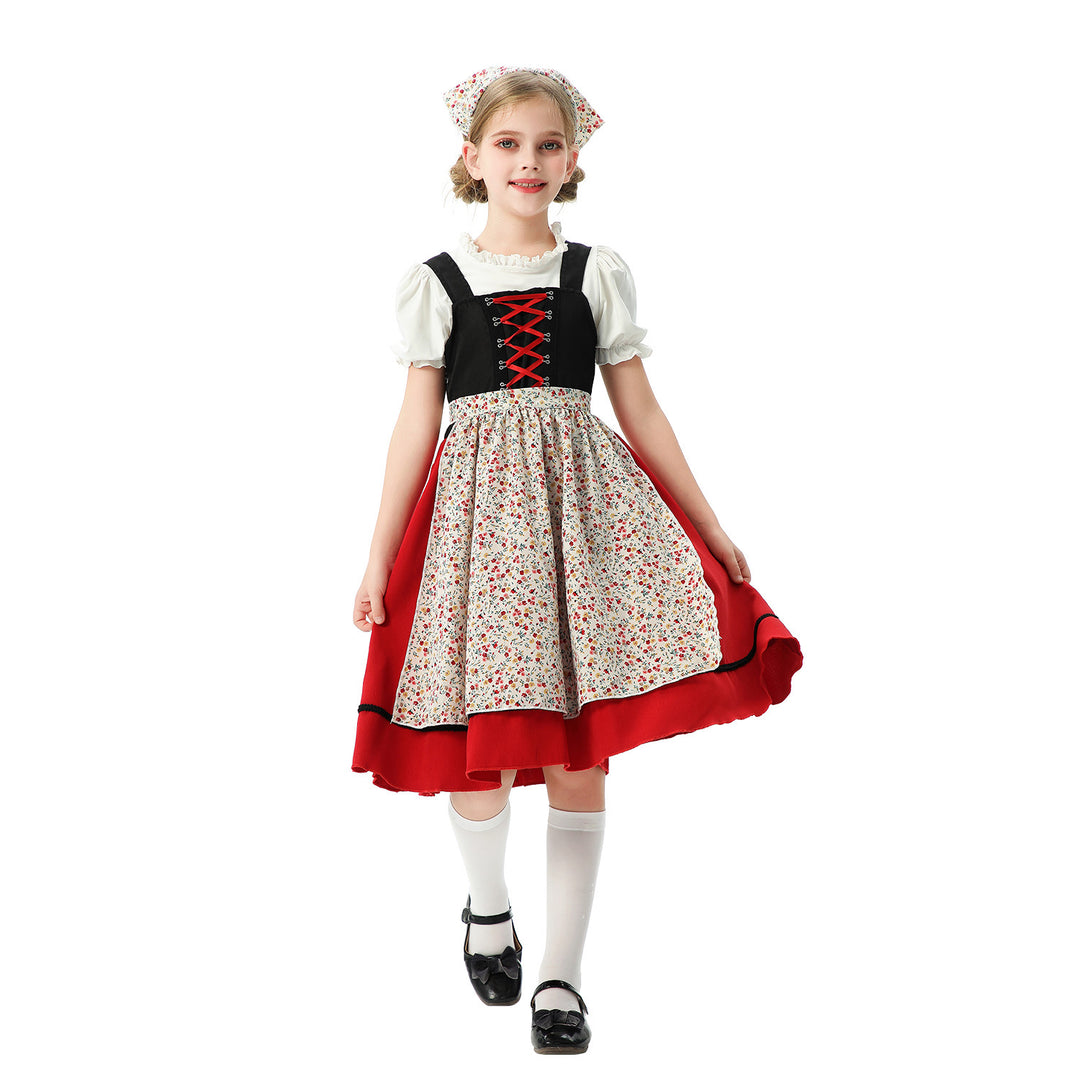 Ladies' nano traditional children's dirndl with apron and headscarf Mune Fashion