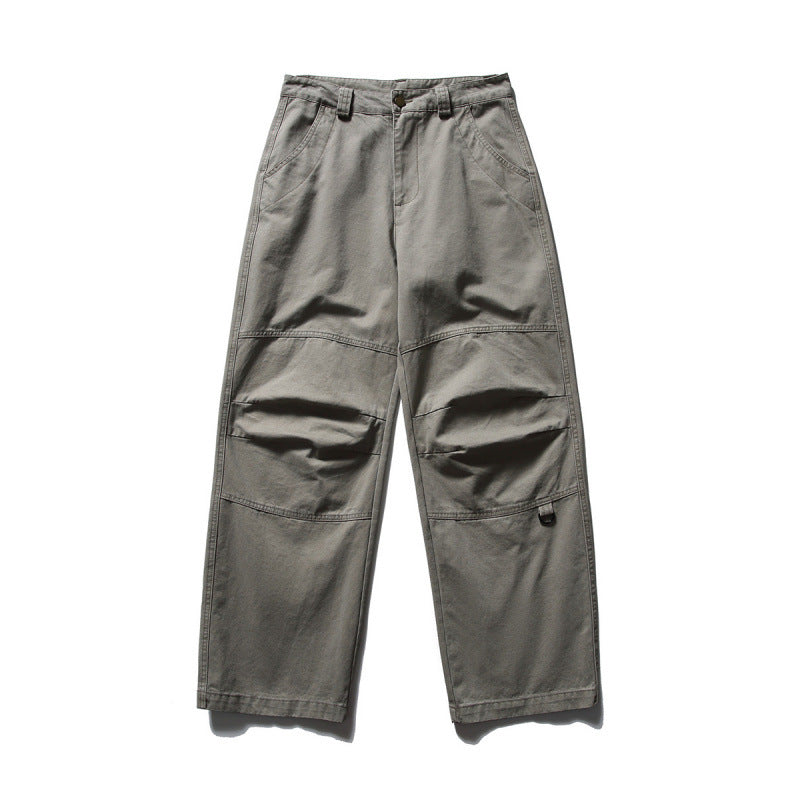 Men's Loose Utility Cargo Pants in Workwear Style with Knee Inserts and Patch Pockets Mune Fashion
