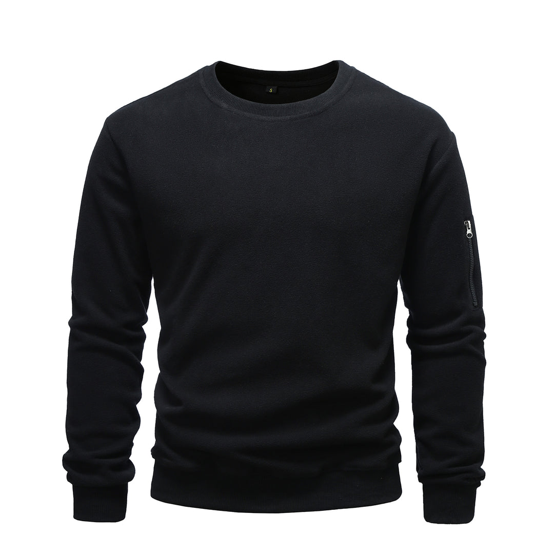 Men's fleece sweatshirt with round neck and arm pocket with zipper Mune Fashion