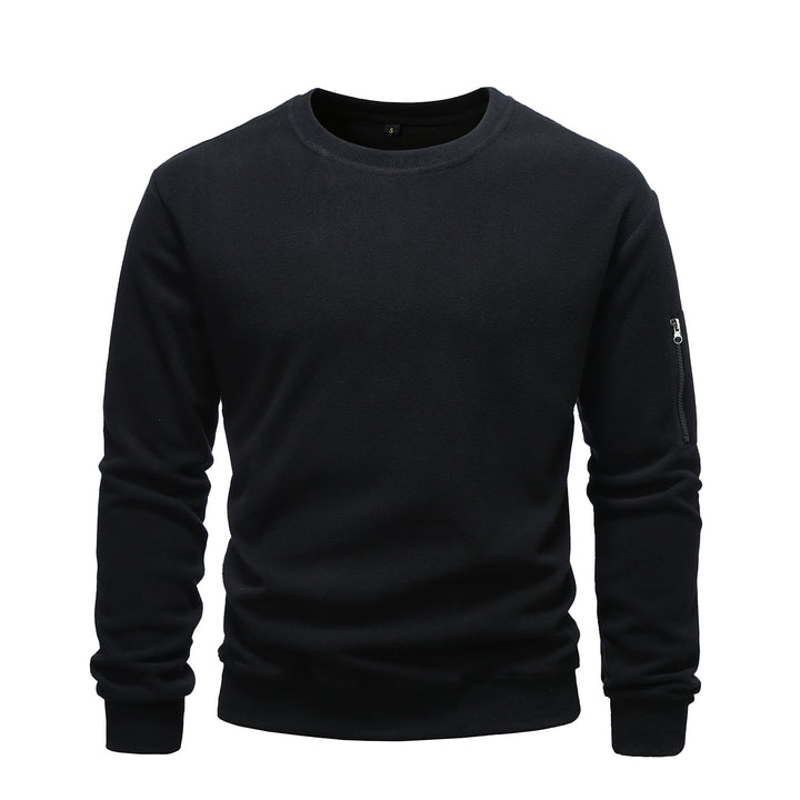 Men's fleece sweatshirt with round neck and arm pocket with zipper Mune Fashion