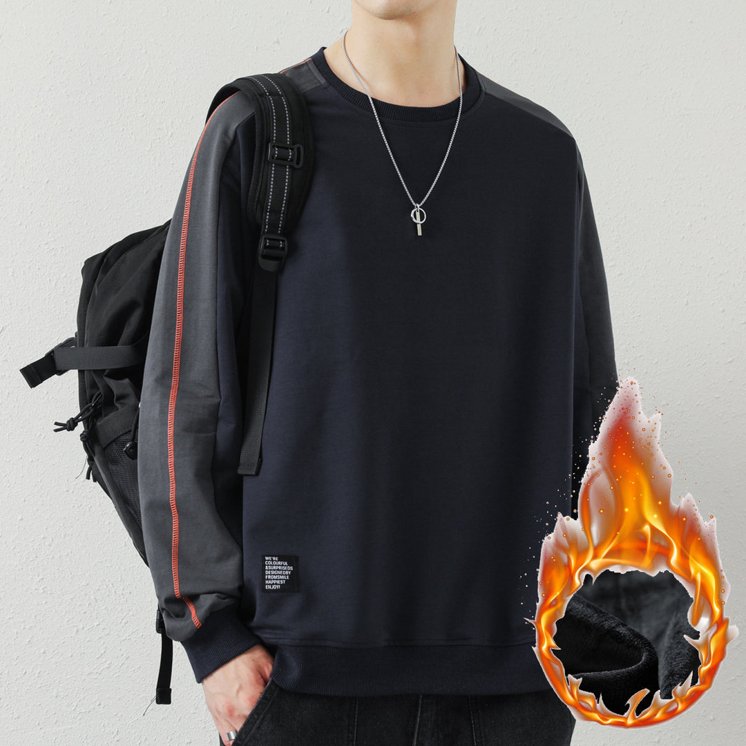 Men's Oversized Sweatshirt with Contrasting Sleeves, Flat Seam Details and Ribbed Cuffs Mune Fashion