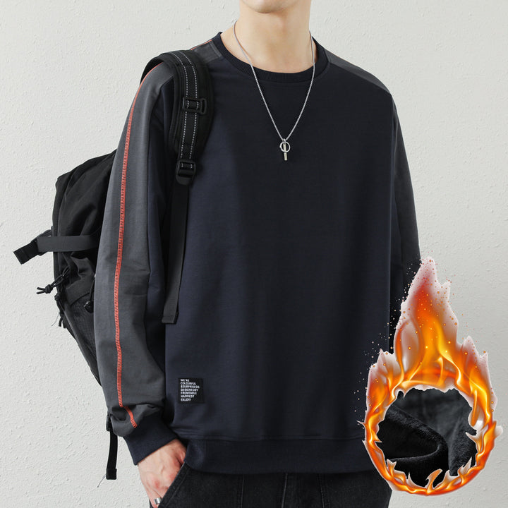 Men's Oversized Sweatshirt with Contrasting Sleeves, Flat Seam Details and Ribbed Cuffs Mune Fashion