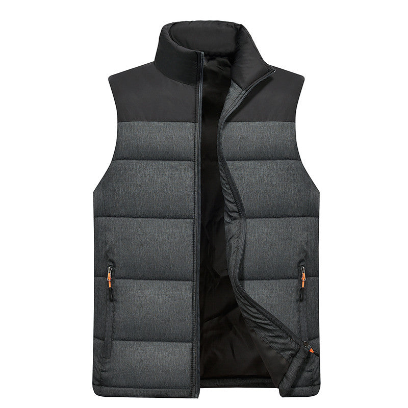 Men's Lightweight Quilted Vest with High Collar Mune Fashion