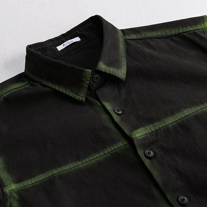 Men's shirt jacket in oversized style with washed edges and classic kent collar Mune Fashion