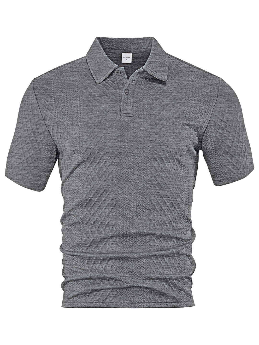Men's textured jacquard polo shirt short sleeves slim fit with polo collar Mune Fashion