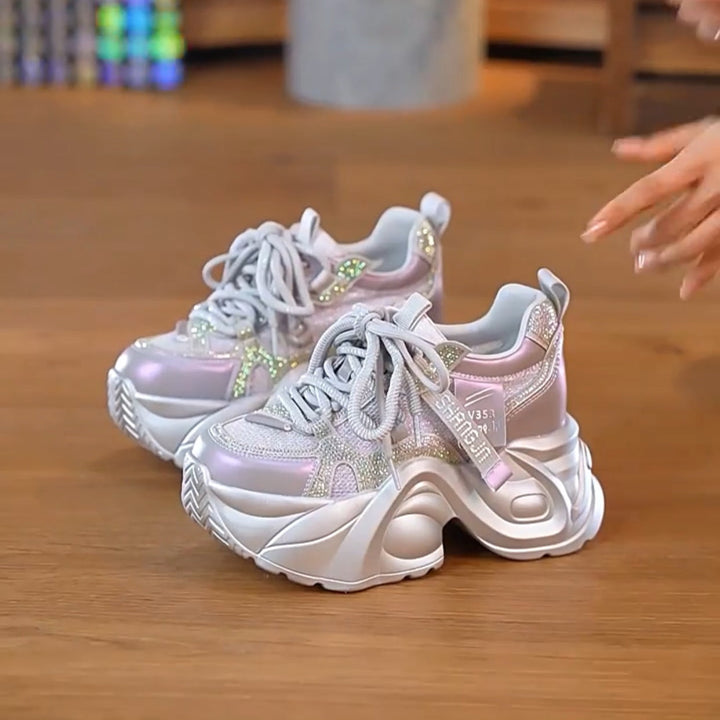 Ladies Chunky Sneakers with reflective elements and innovative cushioning Mune Fashion