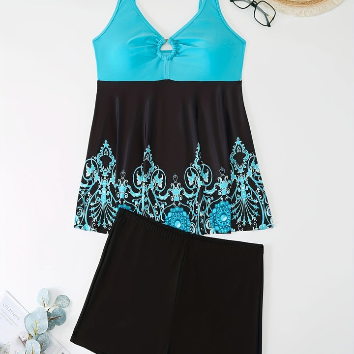 Women's swimsuit set with elegant pattern and comfortable shorts Mune Fashion